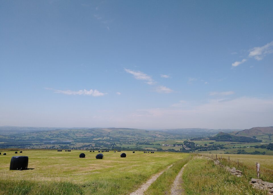 A view from a hill in the Derbyshire Peak District